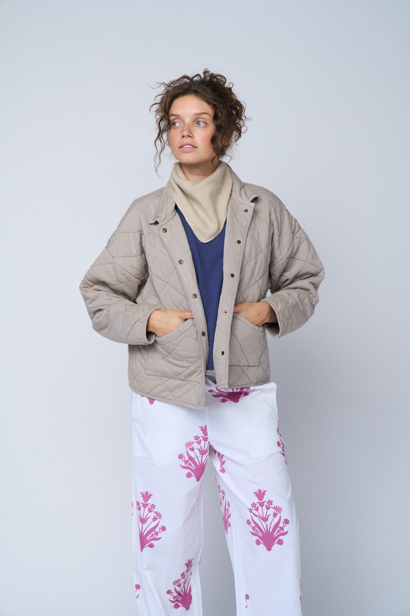 Countryside Quilted Jacket - Pebble - FINAL SALE