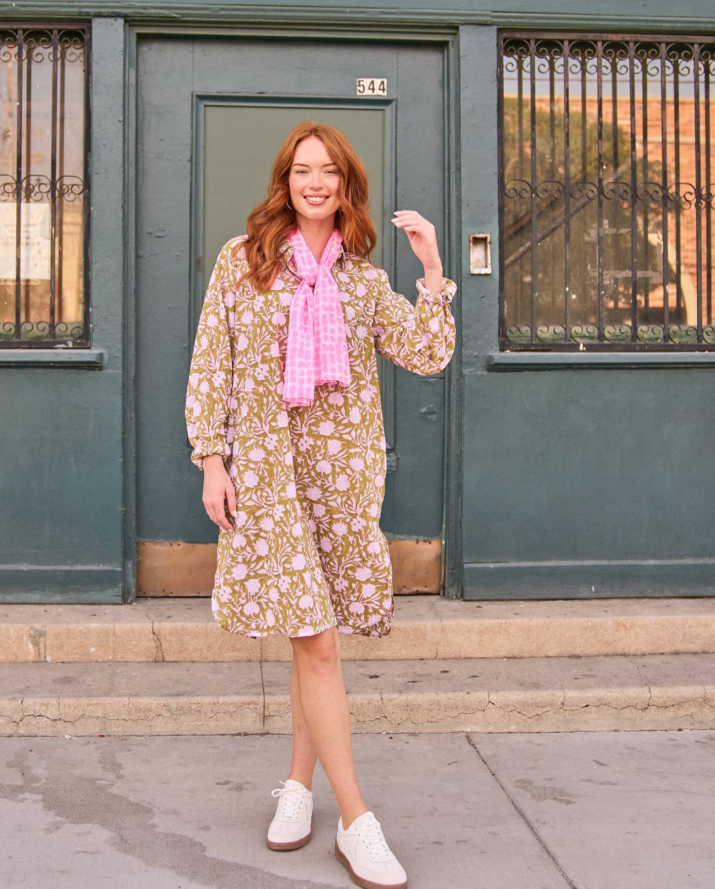 Good Boyfriend ShirtDress - Floral Escape Olive Oil/Lavender