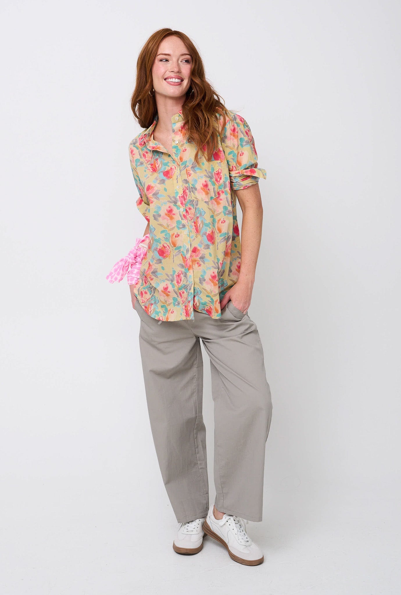 Good Boyfriend Shirt - Watercolor Floral Lemon Sorbet