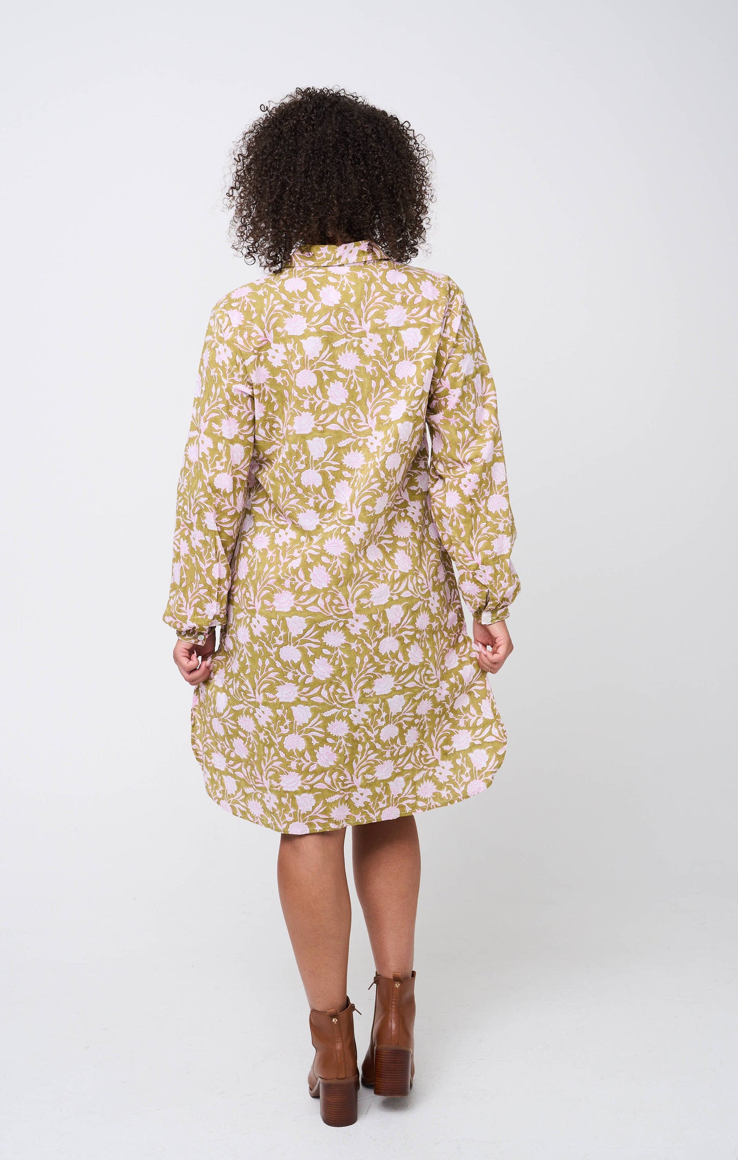 Good Boyfriend ShirtDress - Floral Escape Olive Oil/Lavender