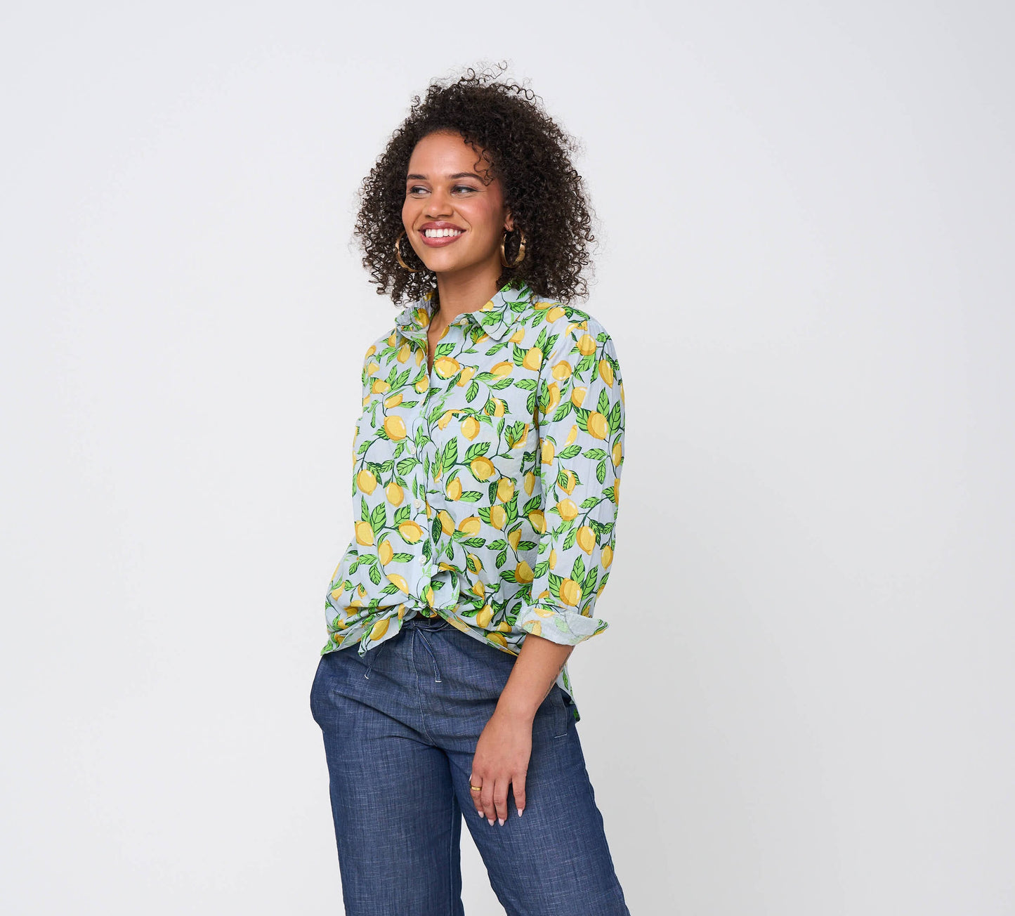 Good Boyfriend Shirt - Lemons Light Blue
