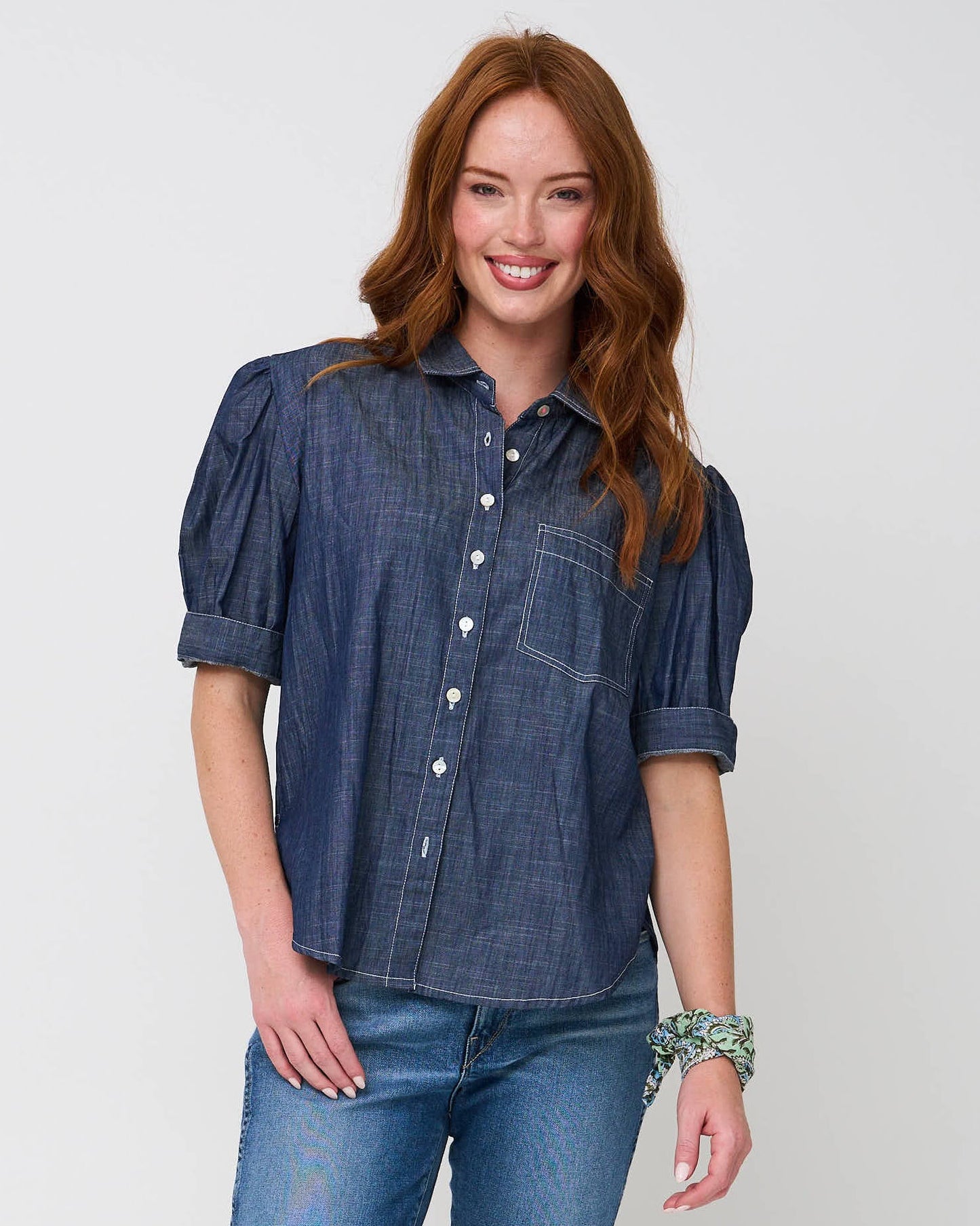Good Girlfriend Shirt - Dark Denim Wash Chambray