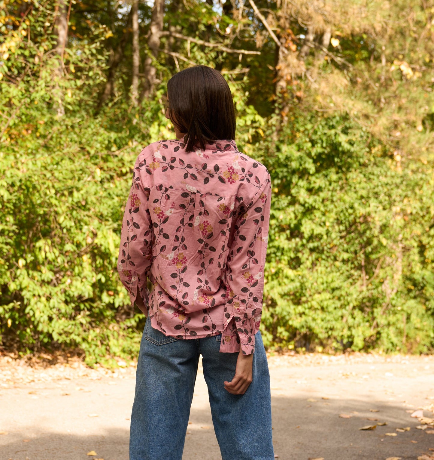 Good Boyfriend Shirt - Birdie On A Vine Blush