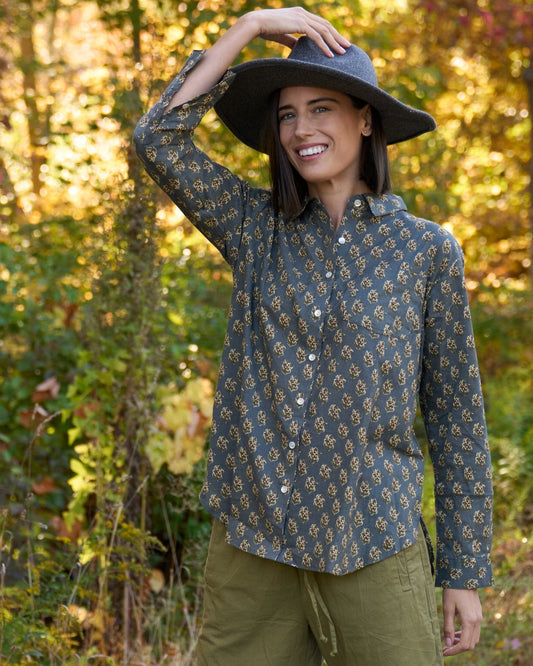 Good Boyfriend Shirt - Rockport Floral Charcoal