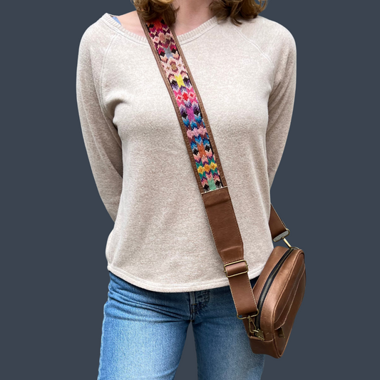 Leather Crossbody with Handwoven Strap