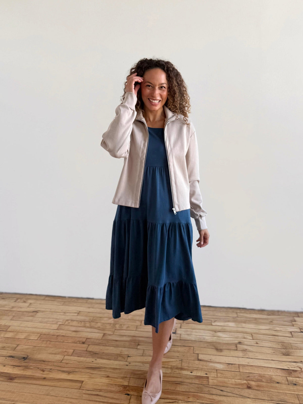 SHELLY heavy-knit jacket in Desert Sand