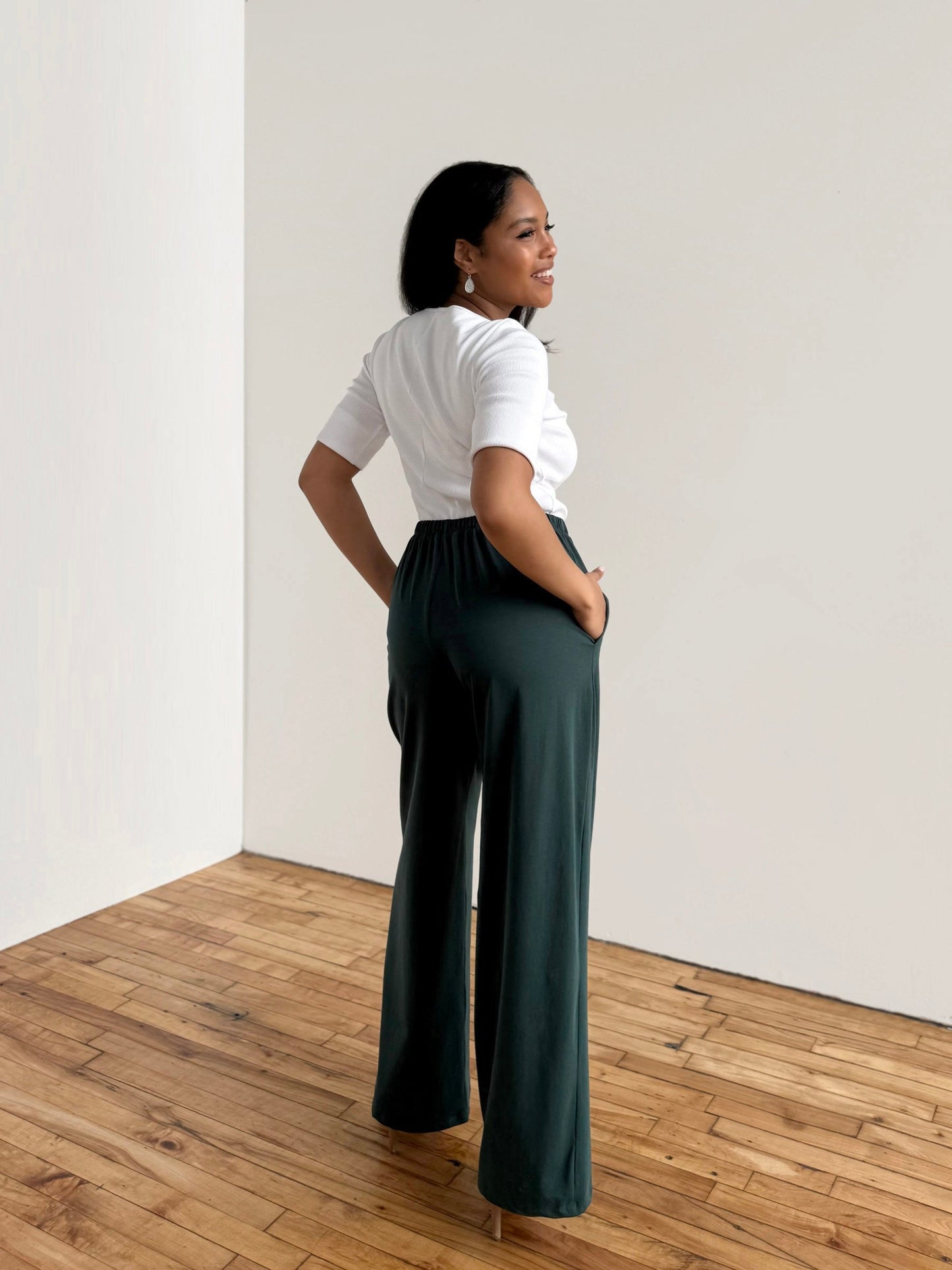 ANDRI jersey pants in Deep Pine