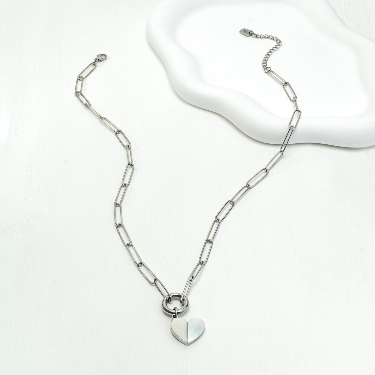 Heart of Mary Necklace Silver