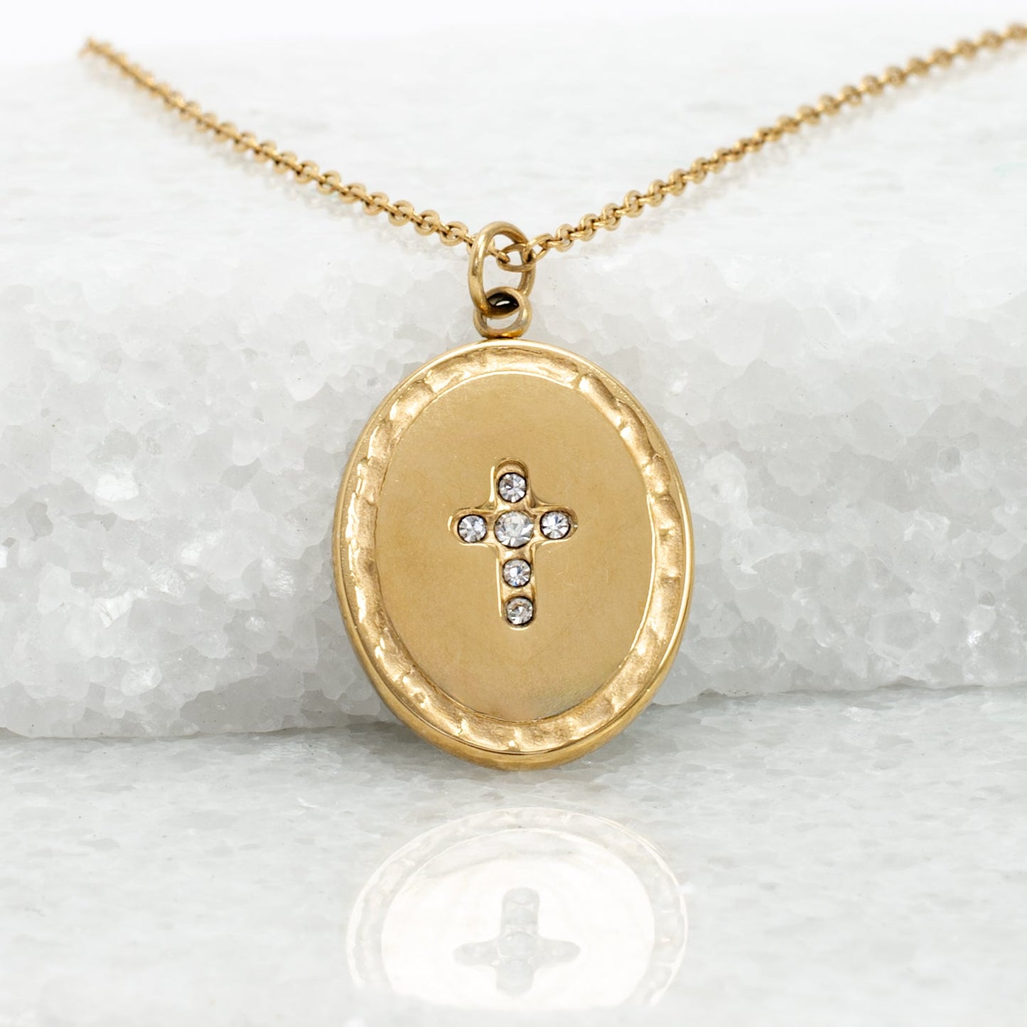 Shine Bright Cross Pendant in Mint