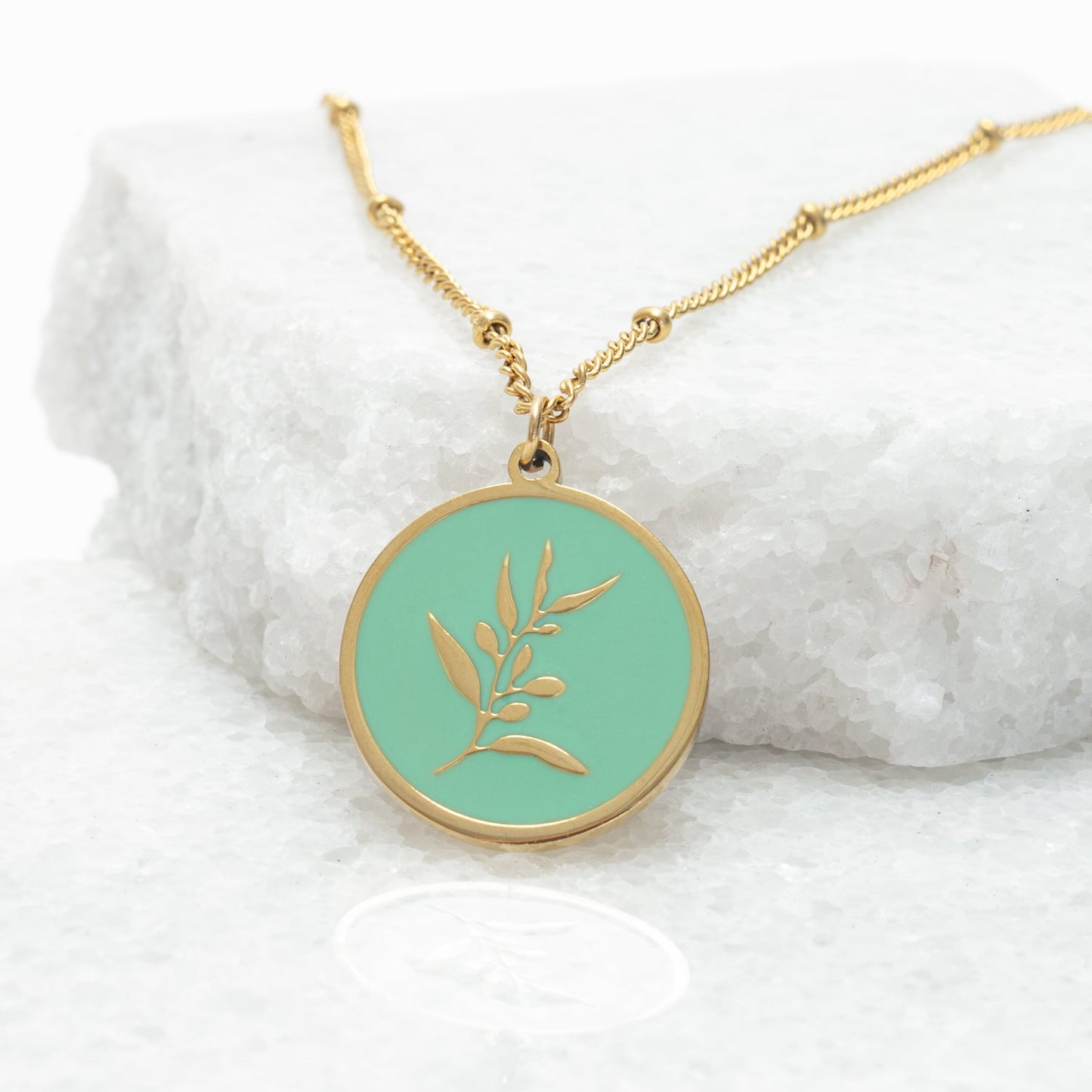 Engravable Resilience Necklace in Mint