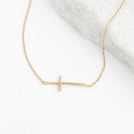 Radiant Cross Necklace in Gold