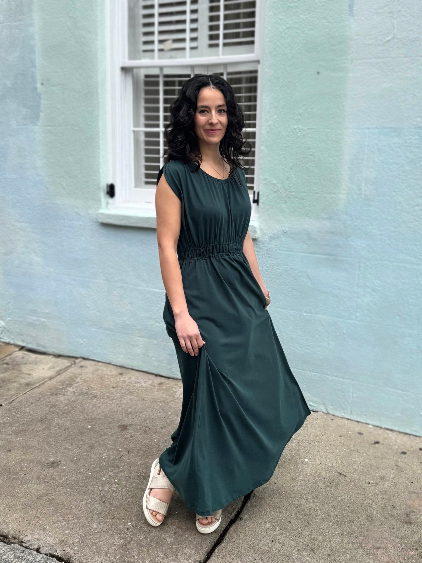 LAVINIA dress in Deep Pine