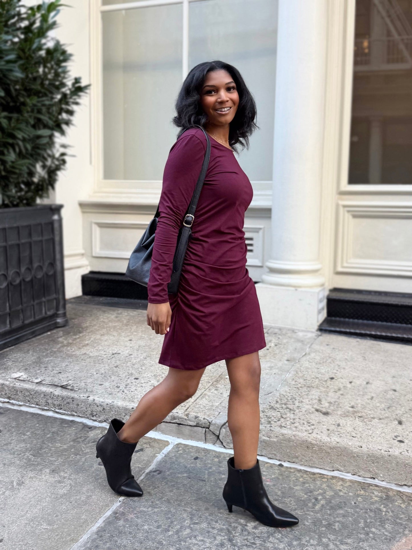 VIENNA dress in Merlot