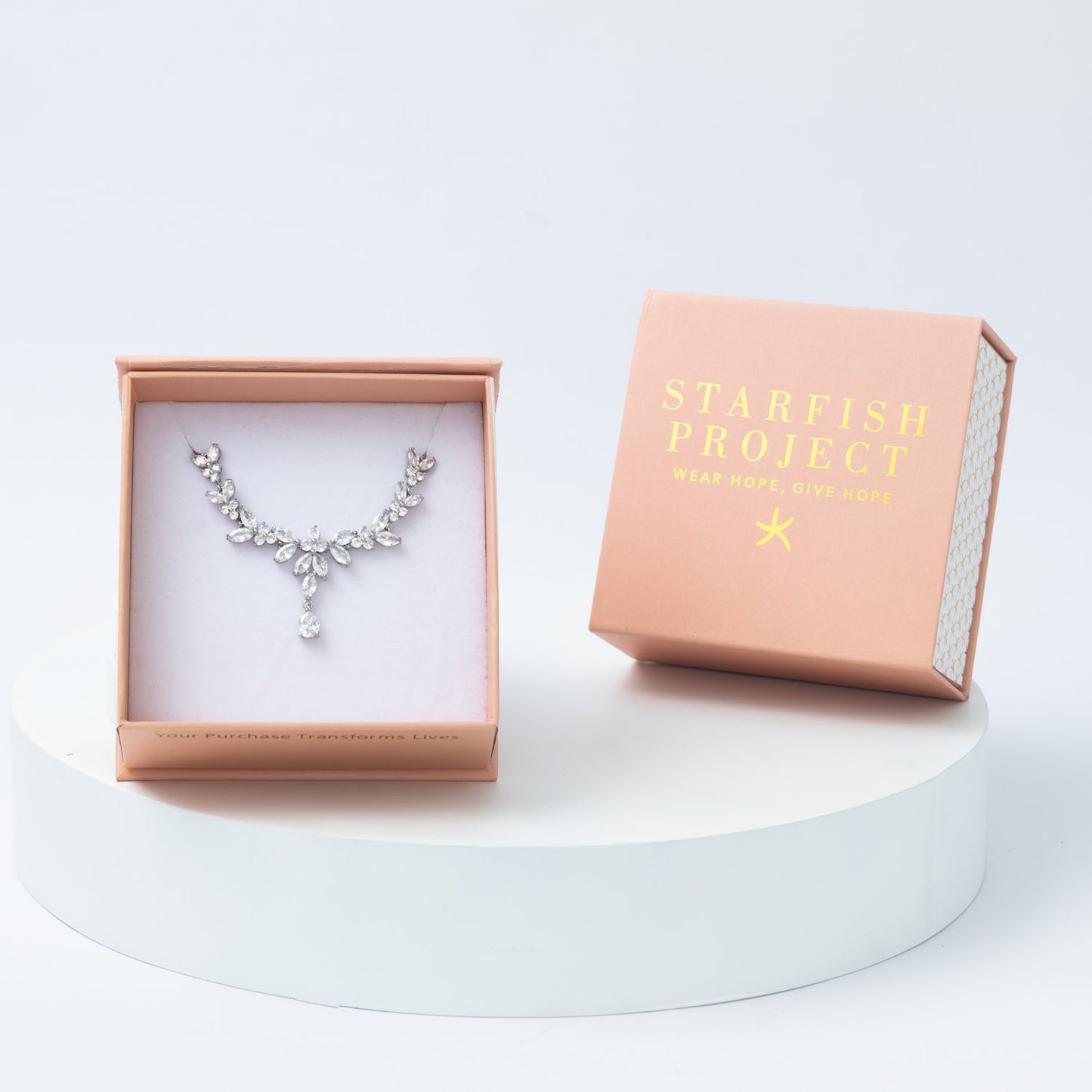 Platinum Chandelier Zircon Necklace