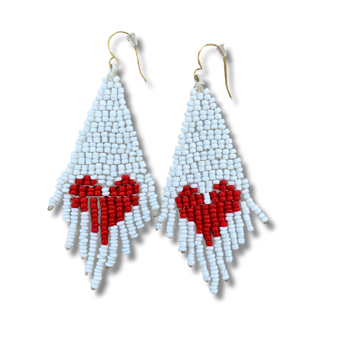 Heartfelt Valentine's Day Seed Bead Earrings - Thailand
