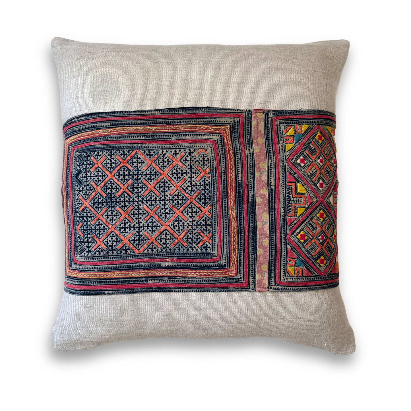 Hmong & Hemp Throw Pillow Cover