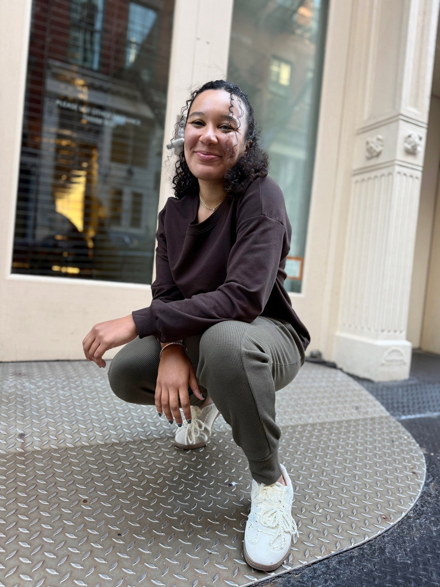 OWEN waffle knit joggers in Crocodile