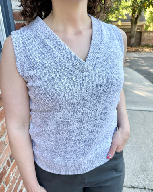 Fleece Vest Black and White