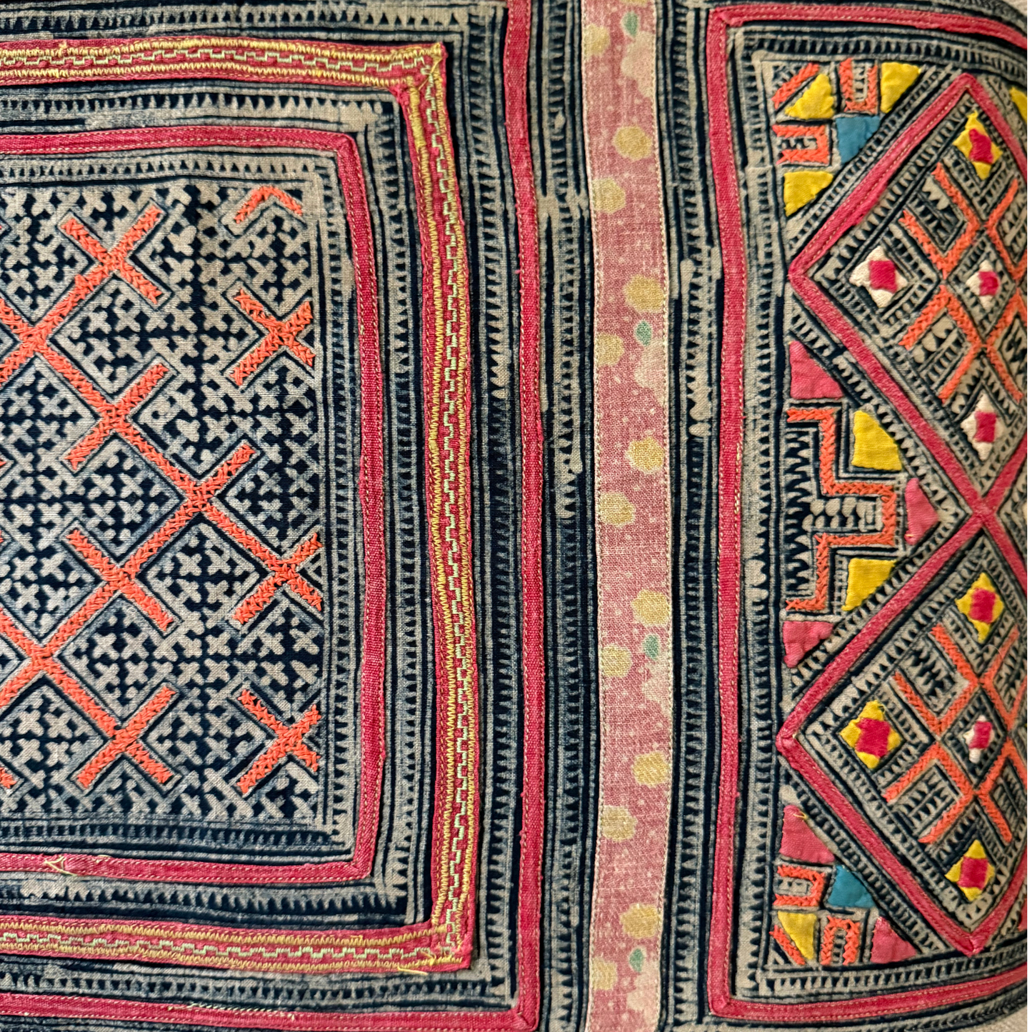 Hmong & Hemp Throw Pillow Cover