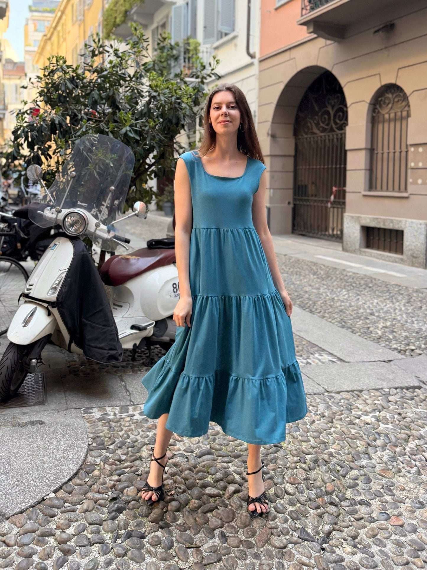 DARCY dress in Peacock Blue