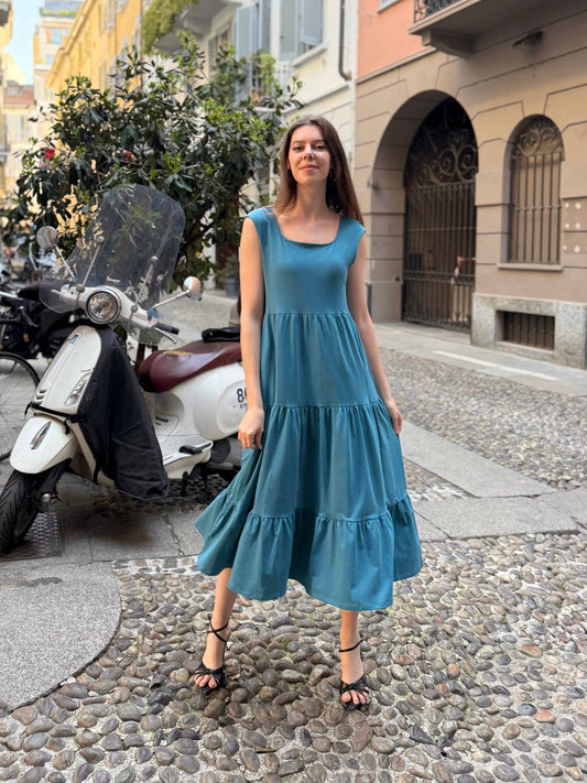 DARCY dress in Peacock Blue