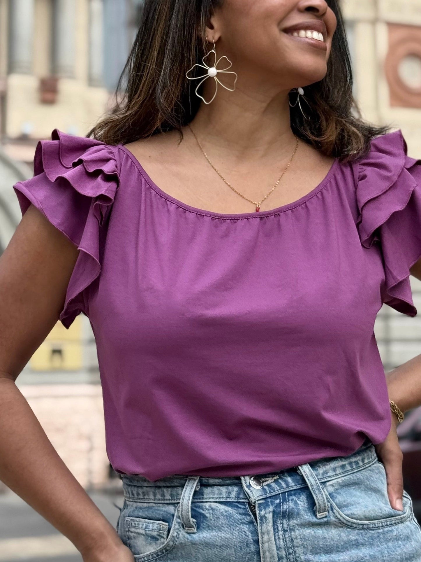 LILOU top in Deep Lilac