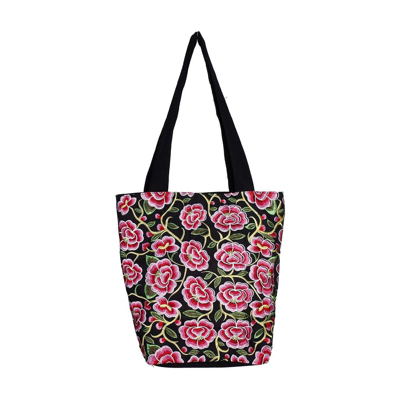 Flor Embroidered Flower Shoulder Bag - Thailand