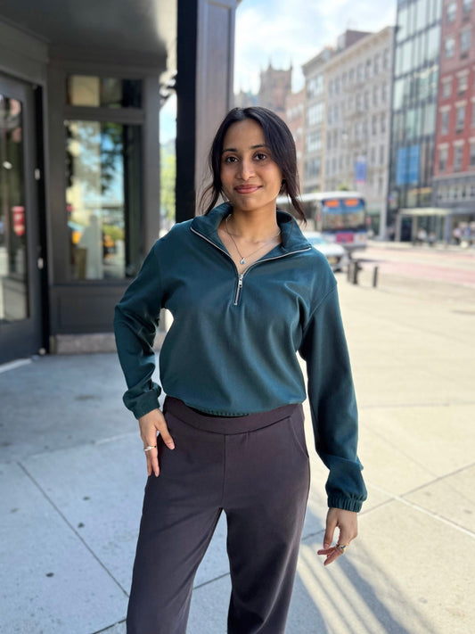 JOHANNA heavy-knit pullover in Deep Sea