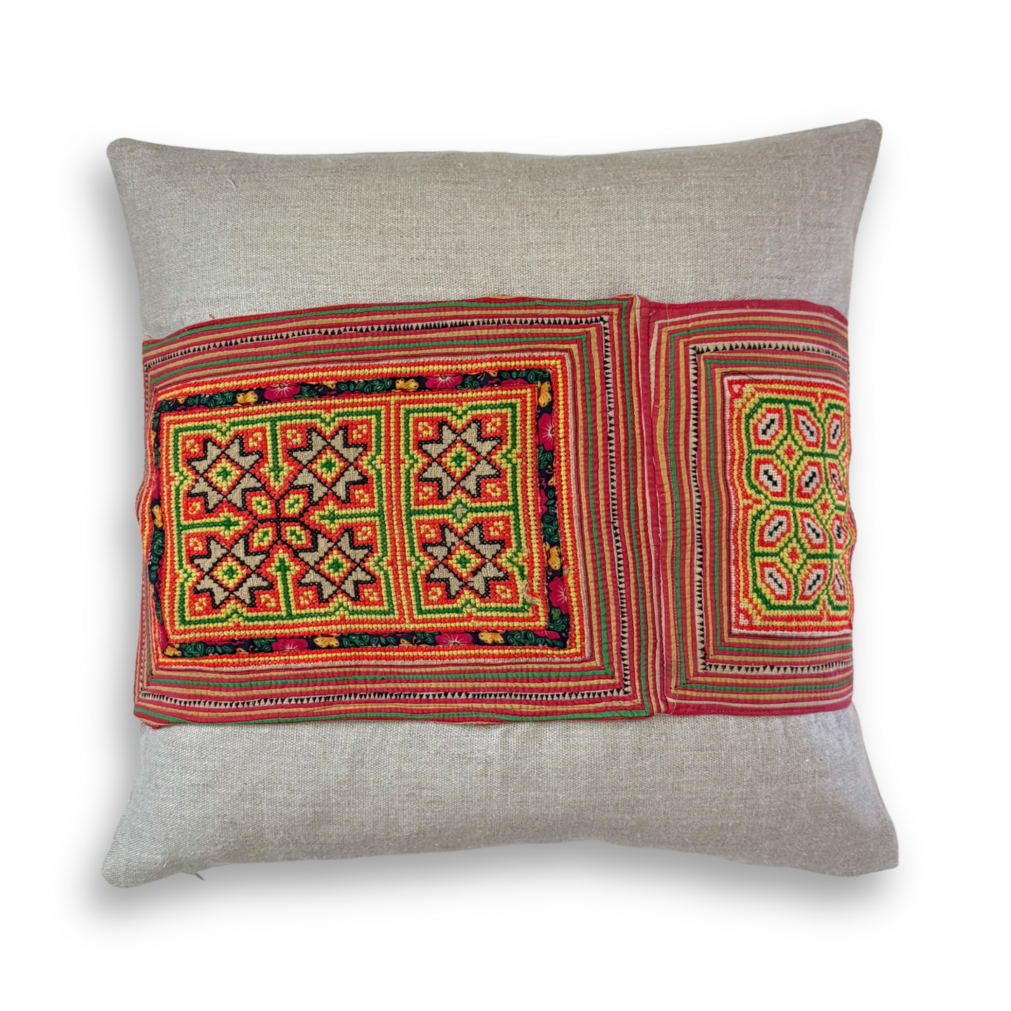 Hmong & Hemp Throw Pillow Cover