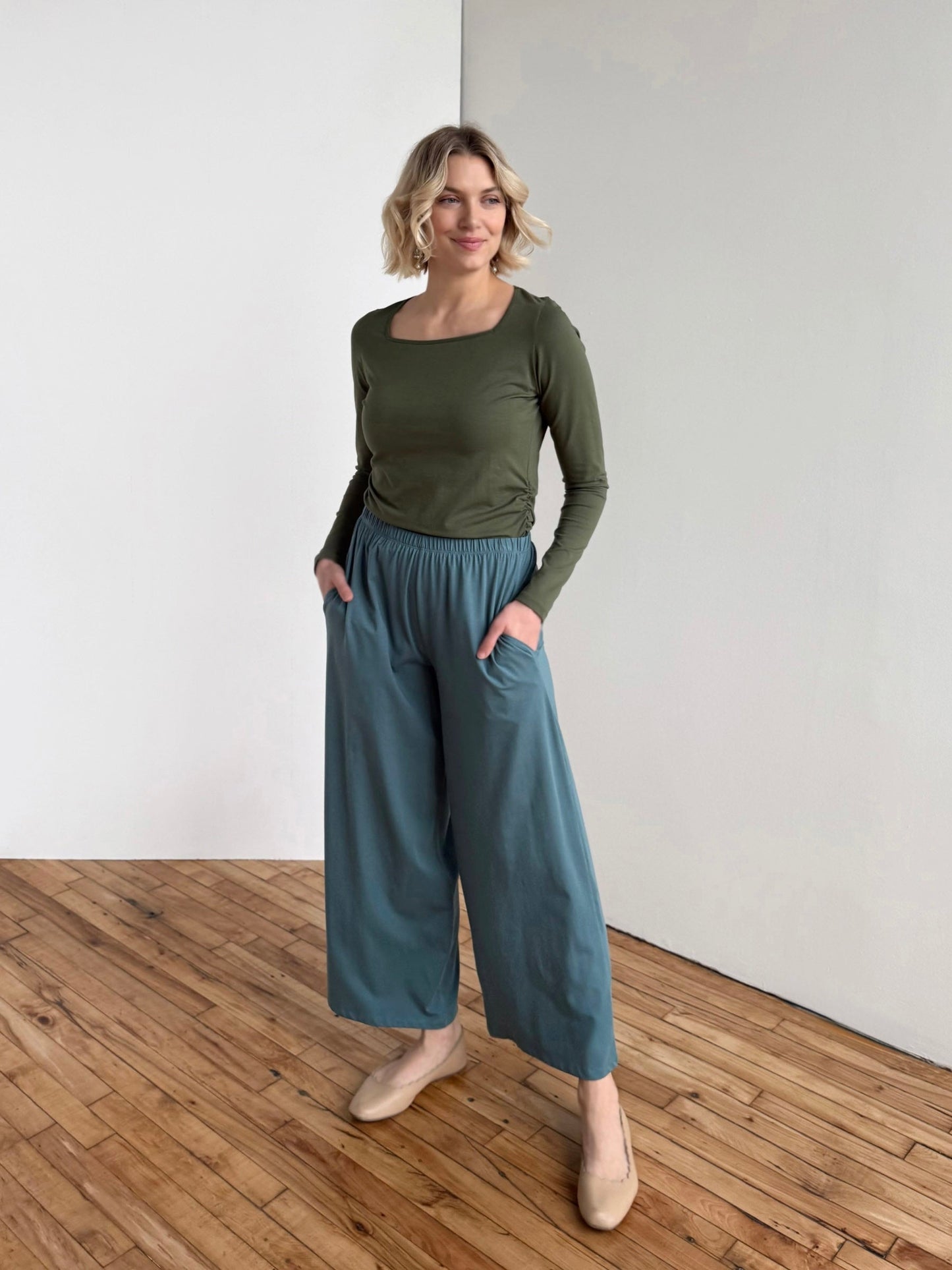 ANDRI jersey pants in Dark Aqua