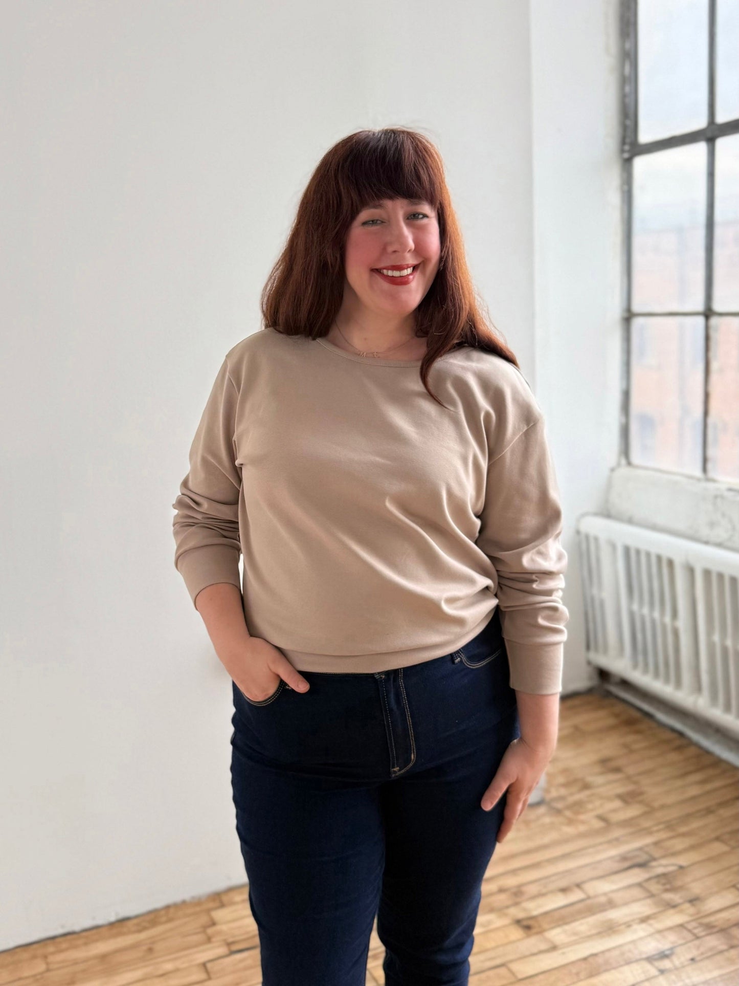 PERCY heavy knit top in Desert Sand