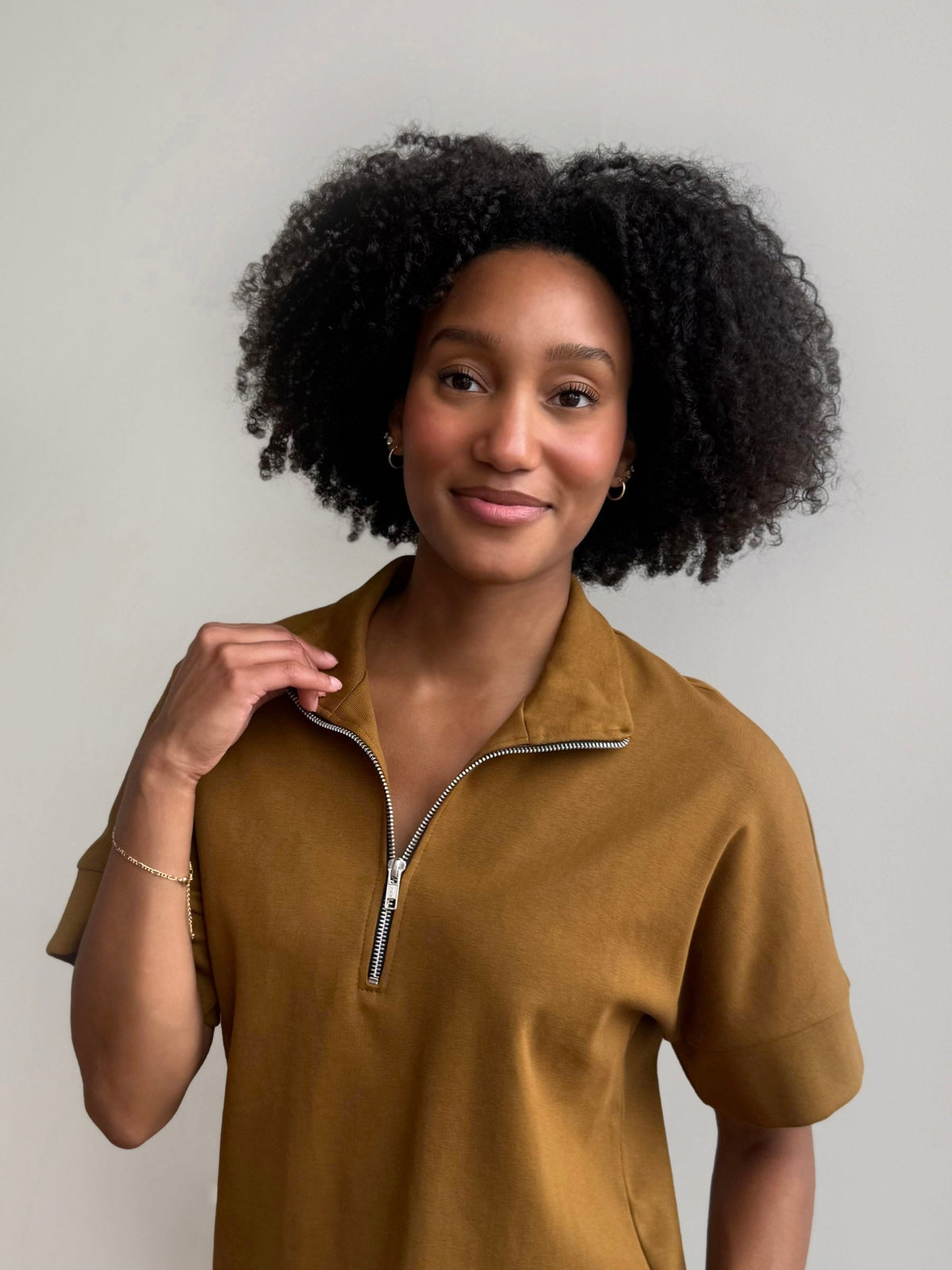 SINCLAIR heavy-knit top in Warm Sienna
