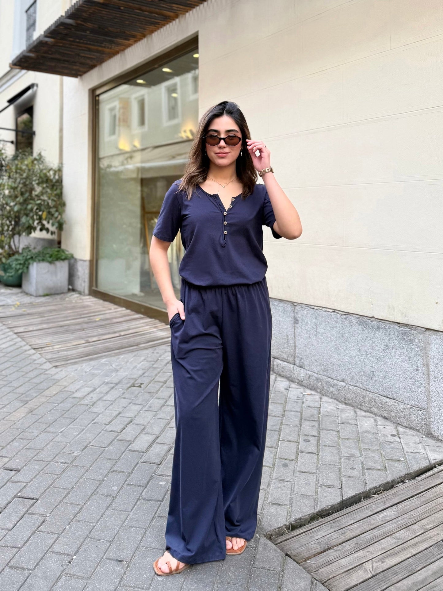 ANDRI jersey pants in Navy