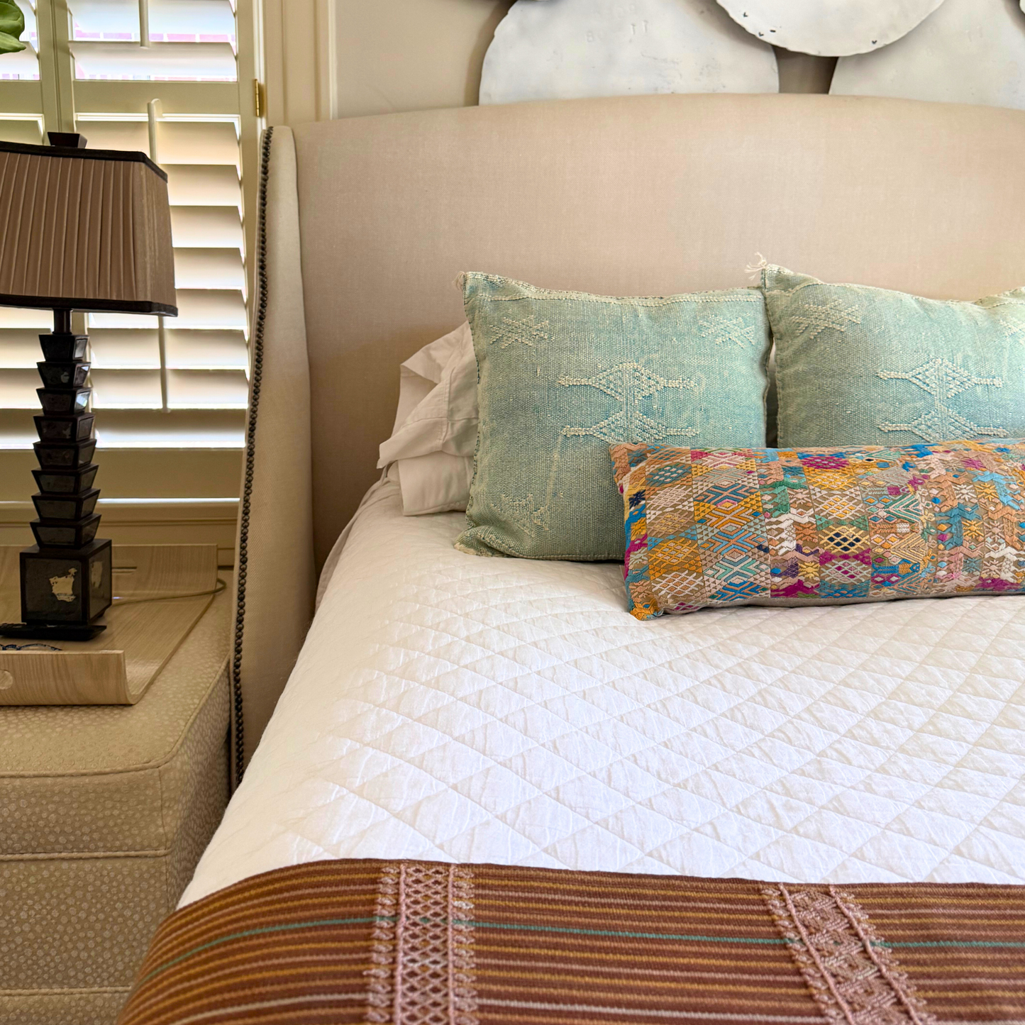 Huipil & Hemp Throw Pillow Cover