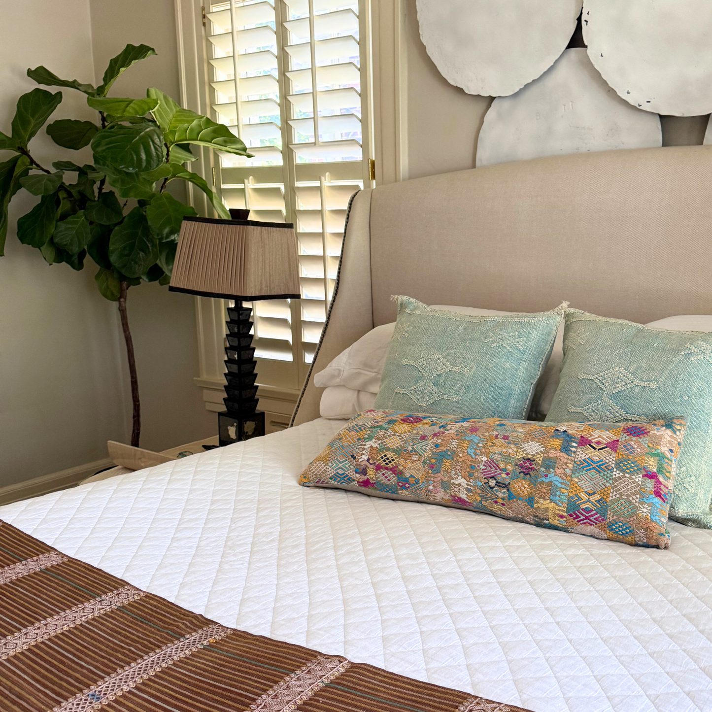 Huipil & Hemp Throw Pillow Cover