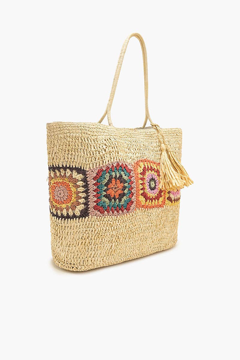 Jacquline Raffia Beach Tote