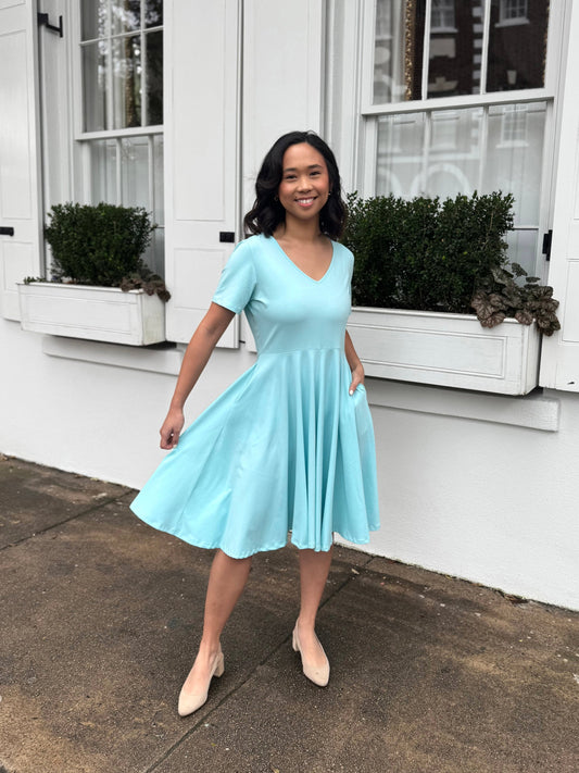 ADINA dress in Crisp Aqua