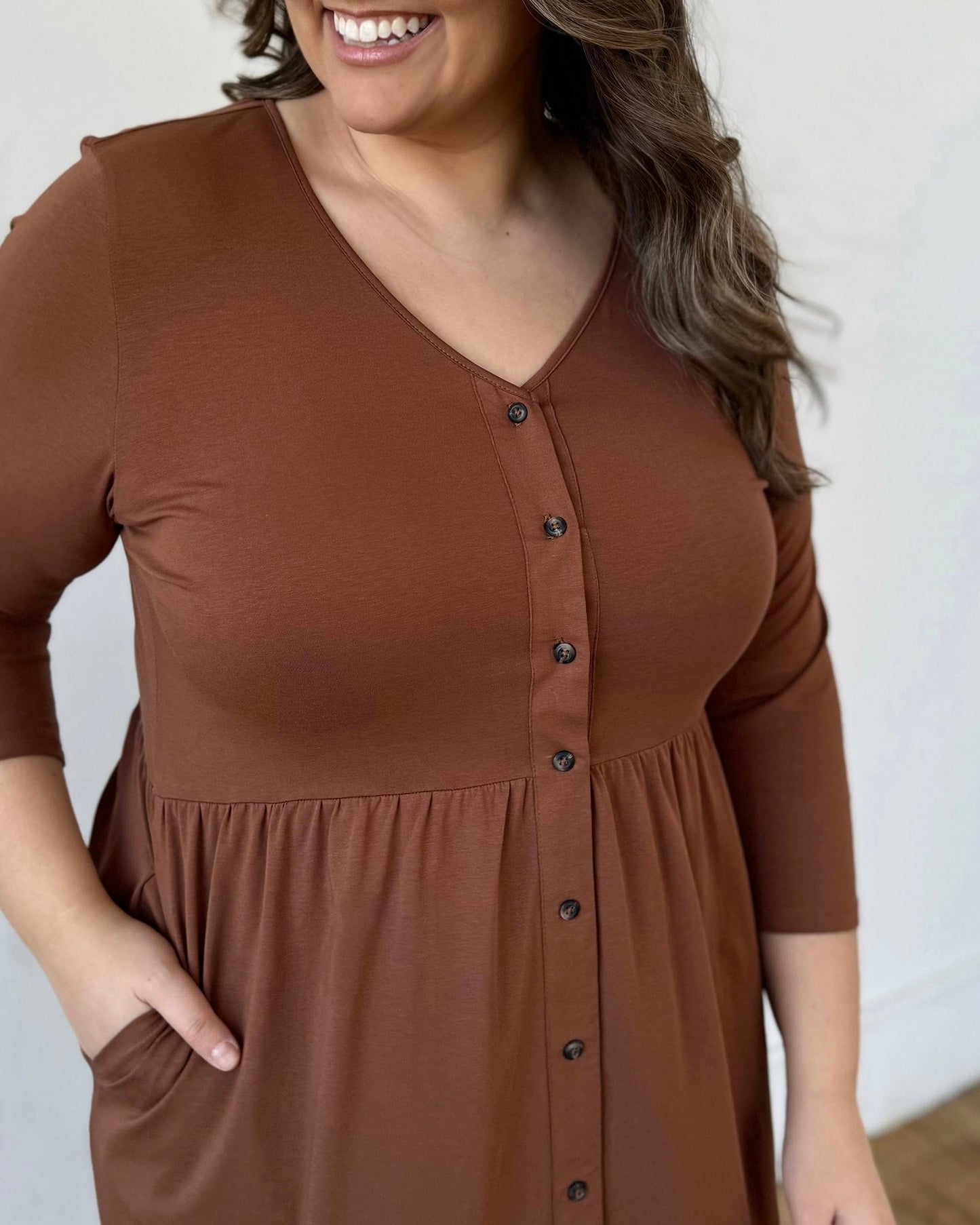 SOFIA dress in Cacao Brown