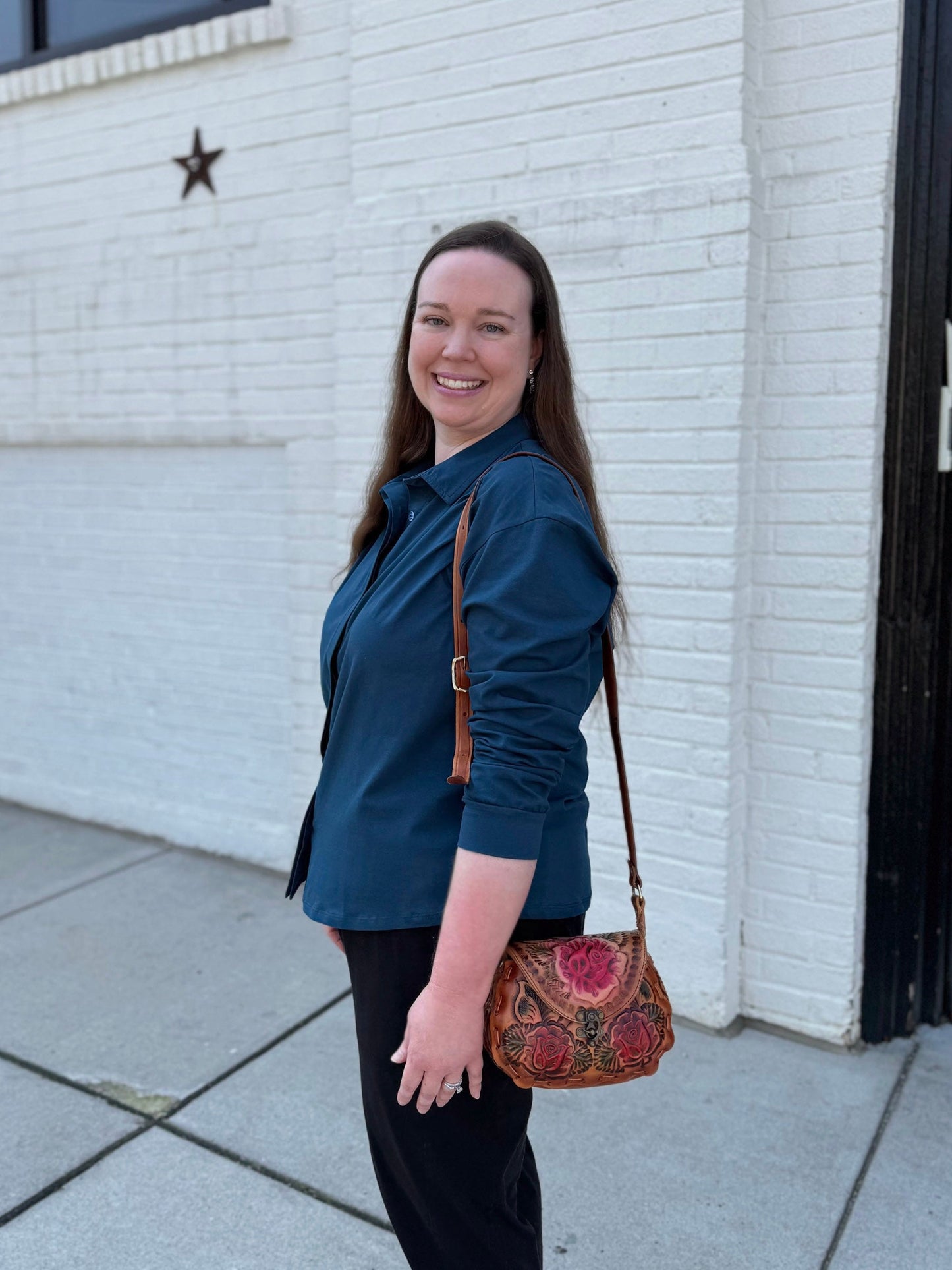 DEVON blouse in Atlantic Blue