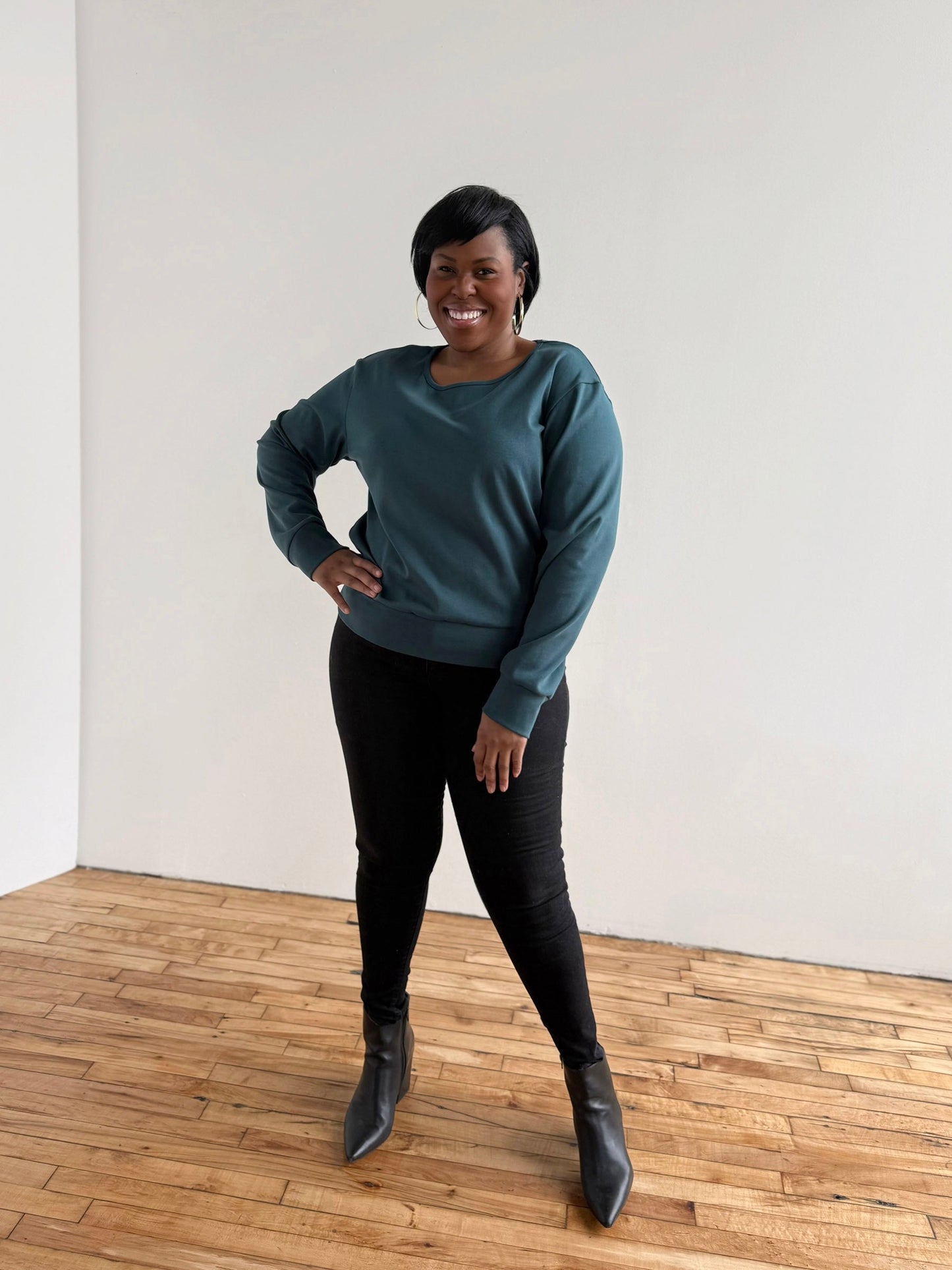 PERCY heavy knit top in Deep Sea