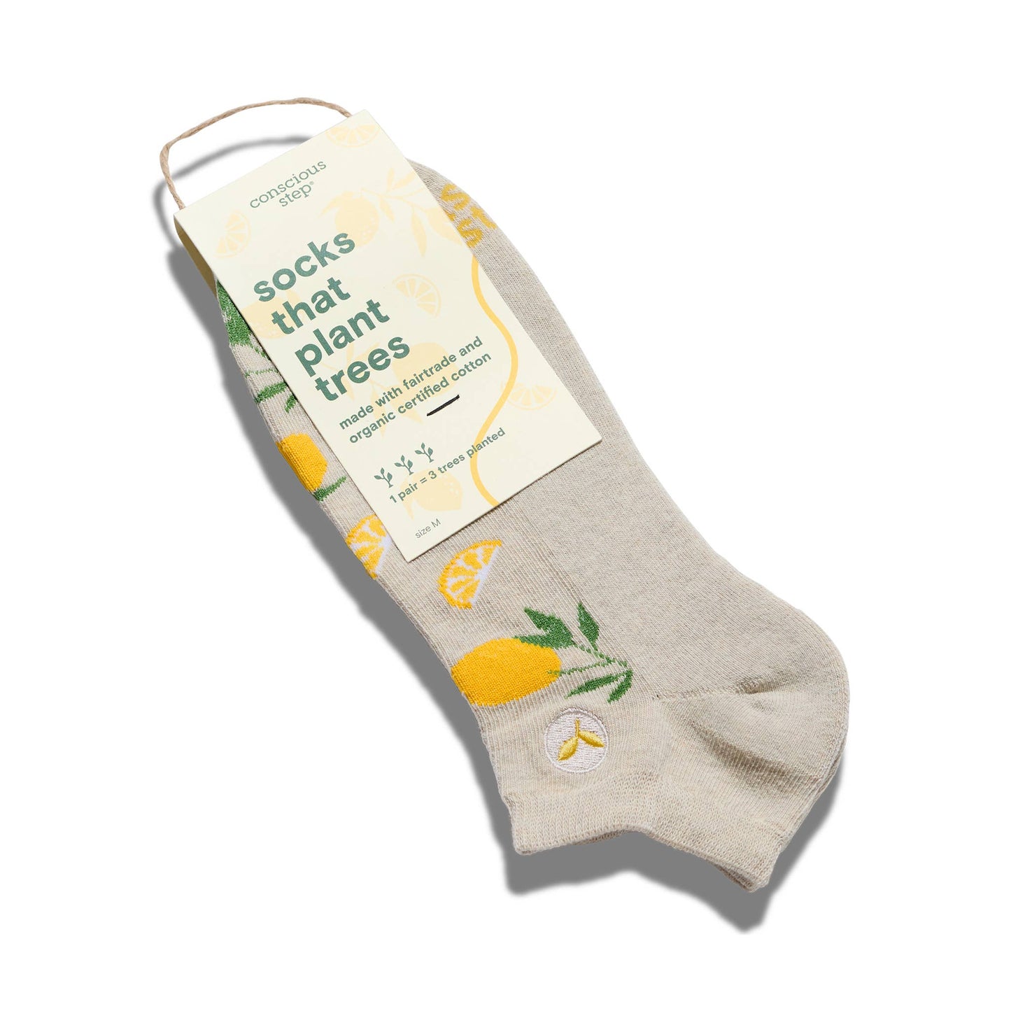 Ankle Socks that Plant Trees (Beige Lemons)