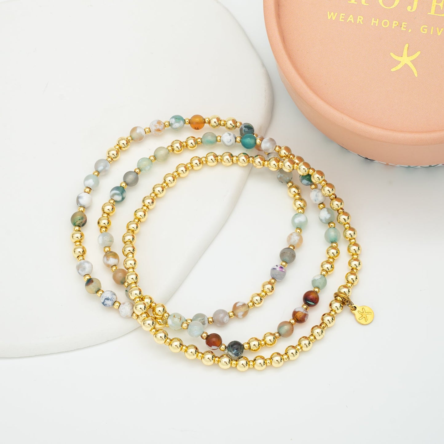 Light We Carry Bracelet Set in Agate