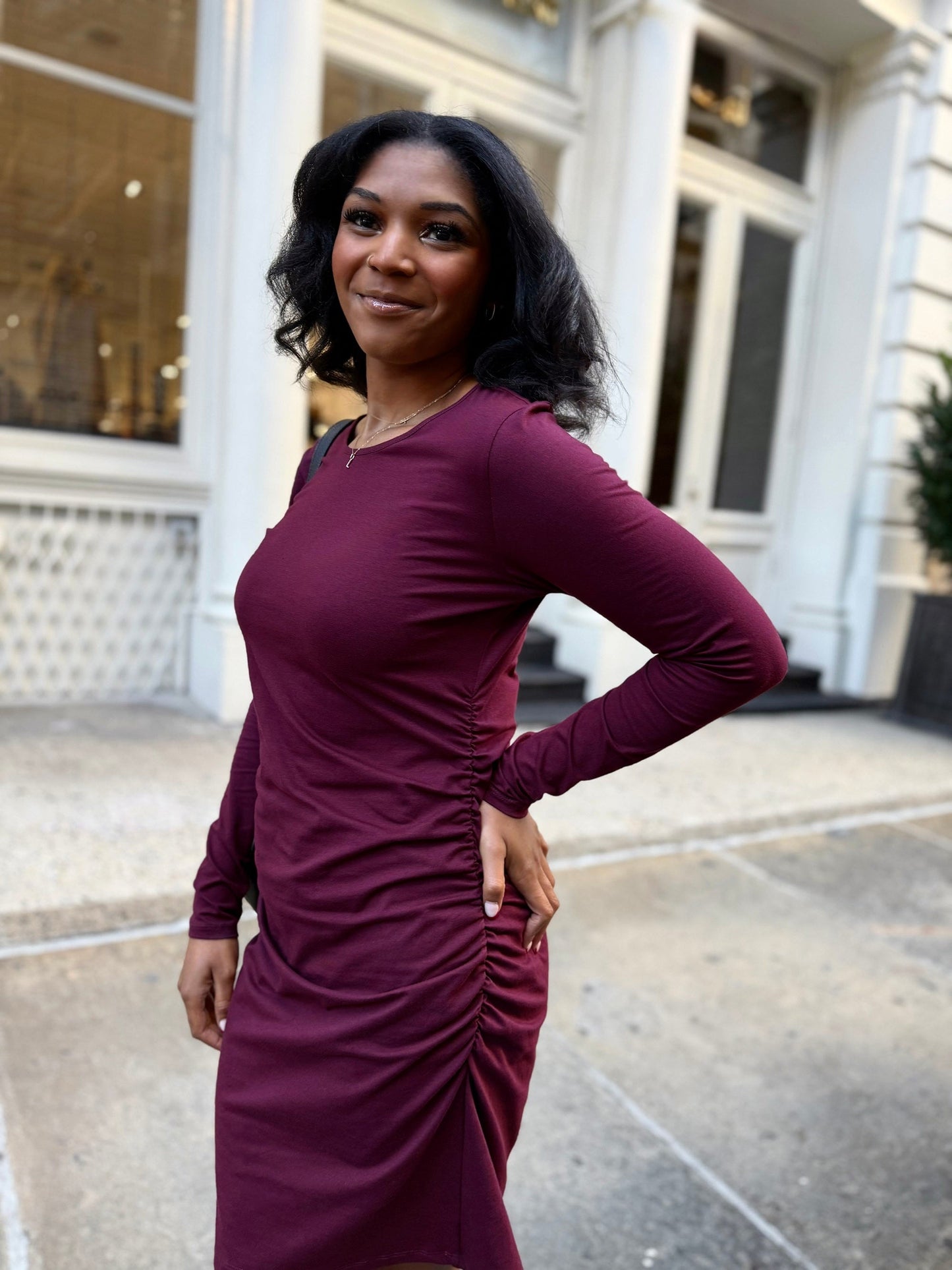 VIENNA dress in Merlot