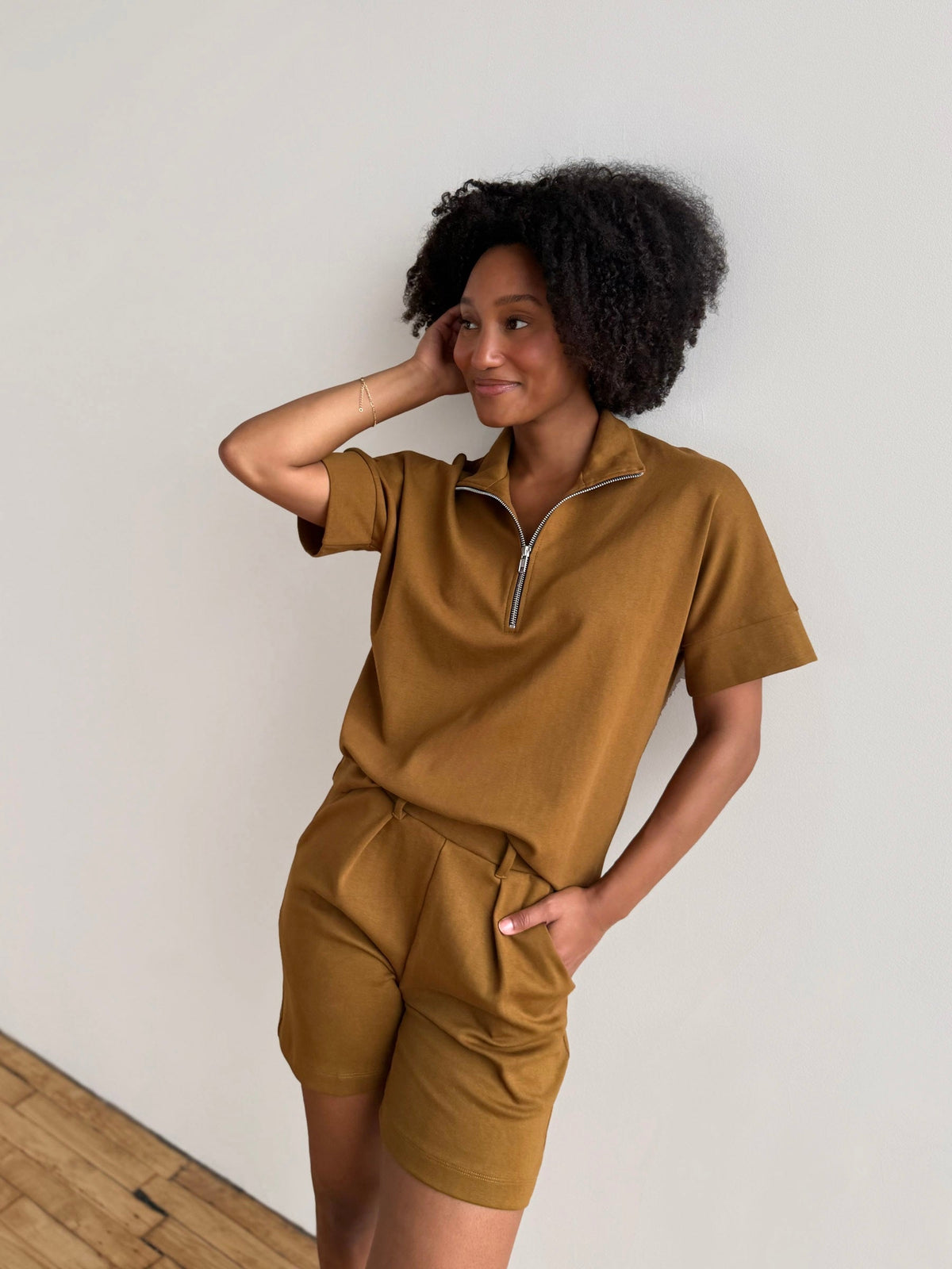 SINCLAIR heavy-knit top in Warm Sienna