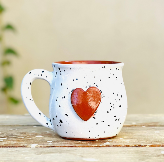 Calliope Heart Mug - Speckled White
