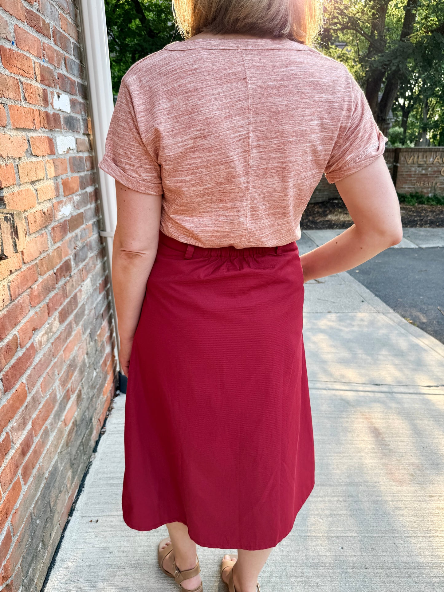 A-Line Button Front Skirt