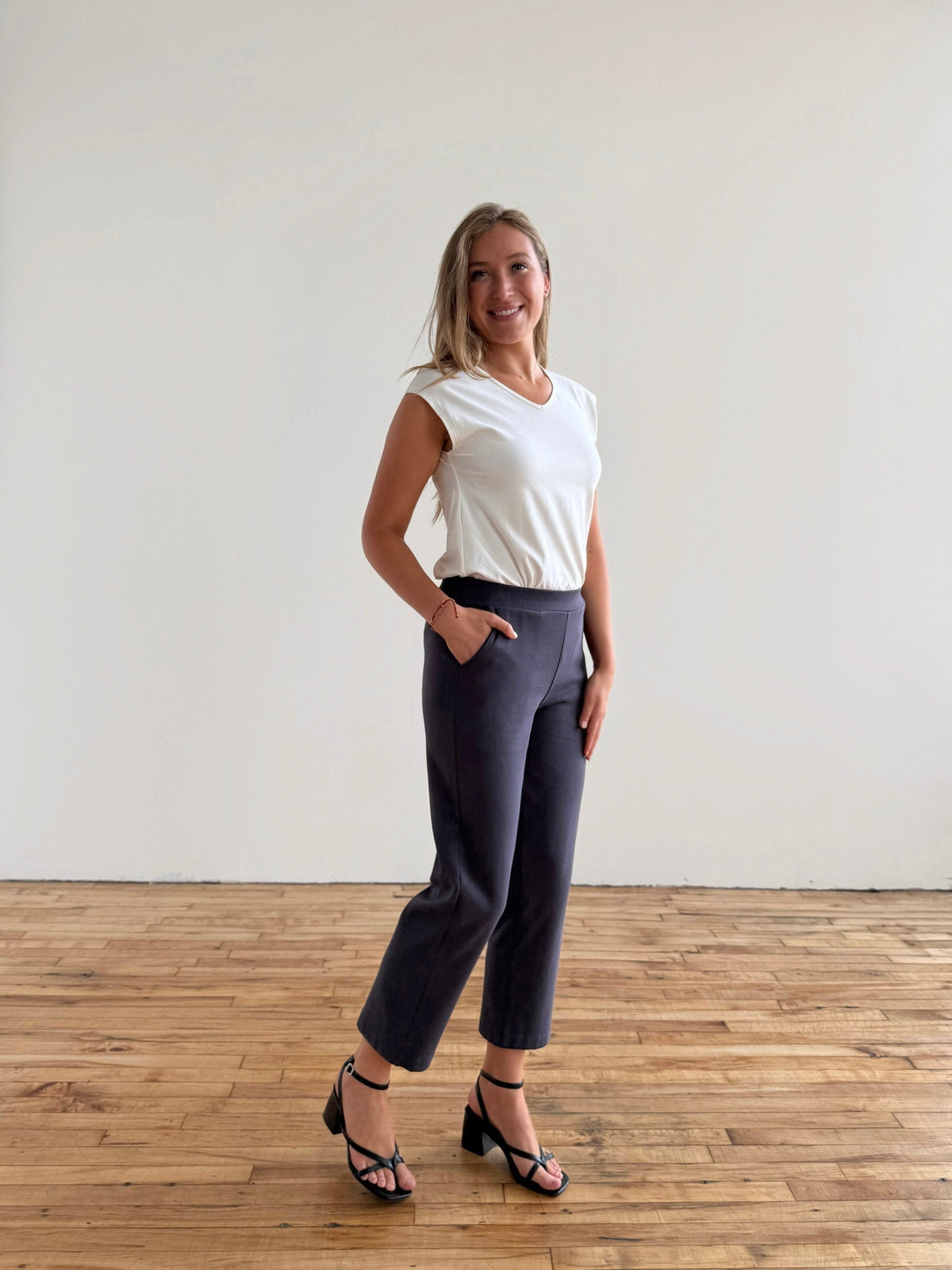 PATRICIA heavy-knit pants in Gunmetal