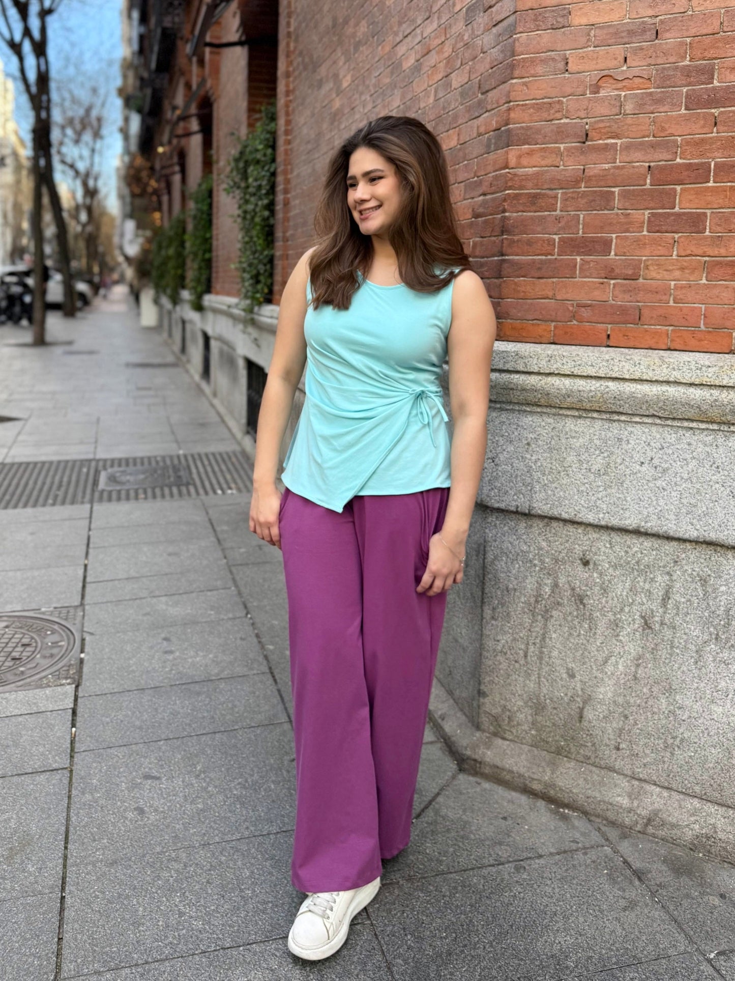 REINA top in Crisp Aqua