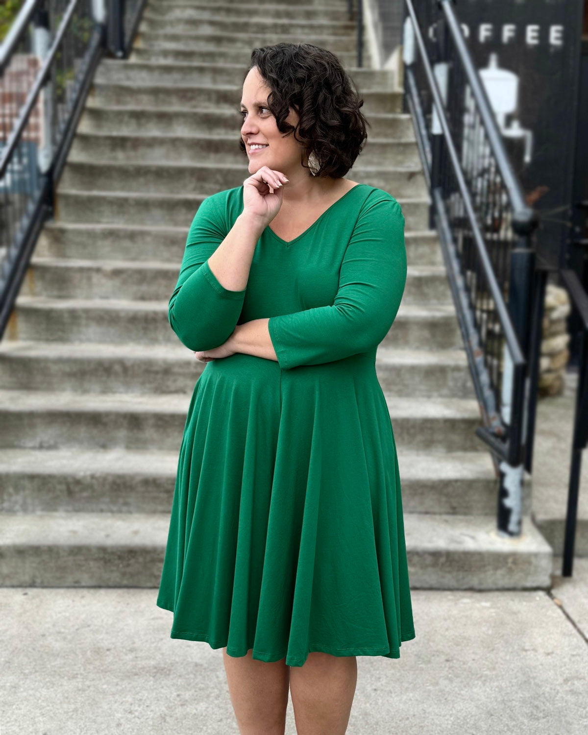 LOUISE Dress in Rich Emerald