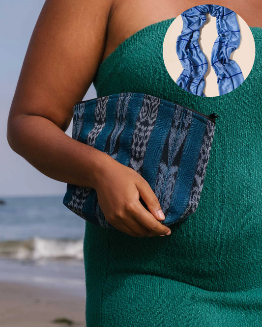 Indigo Maya Pouch + FREE Cobalt Wrap